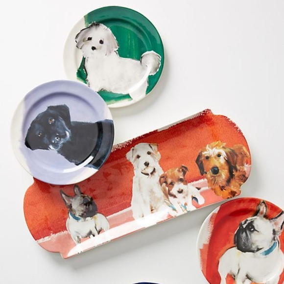 Anthropologie Sally Muir black labrador salad/dessert plate - Picture 4 of 4